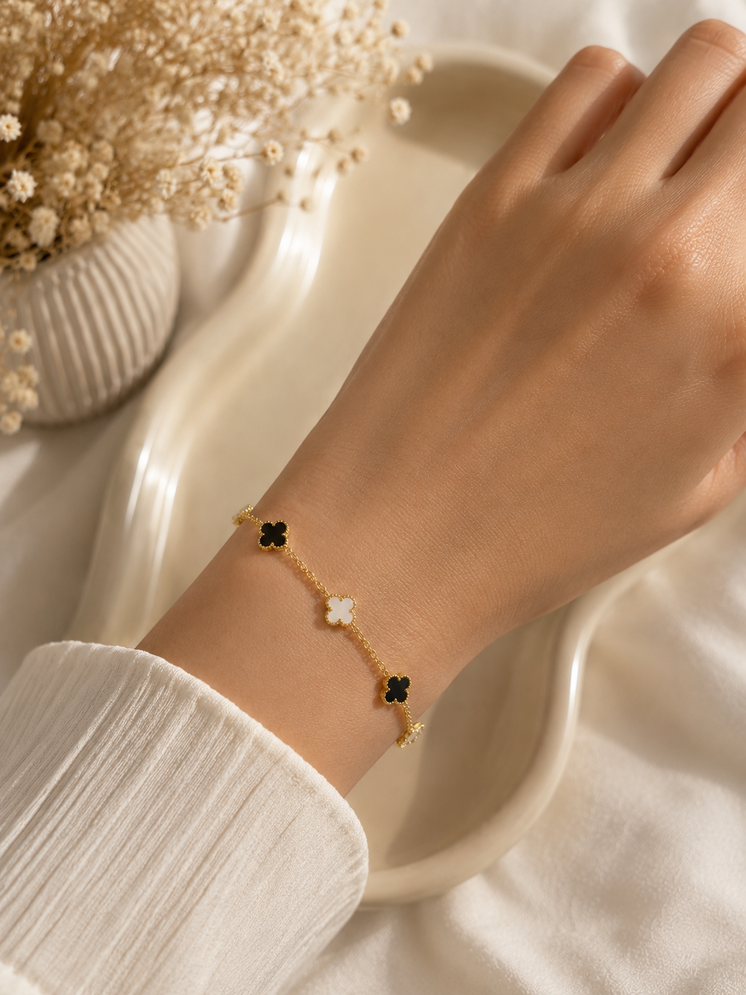 Parisian Clover Charm Bracelet