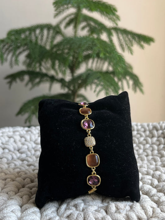 Luxe Gemstone Charm Bracelet