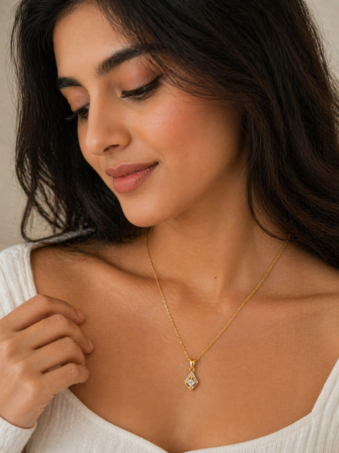 Crystal Charm Pendant Necklace