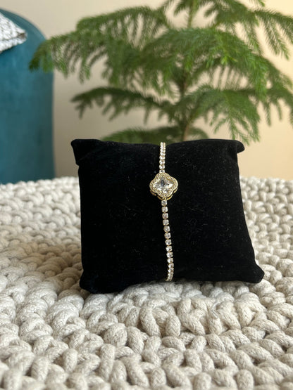 Clover Crystal Chain Bracelet