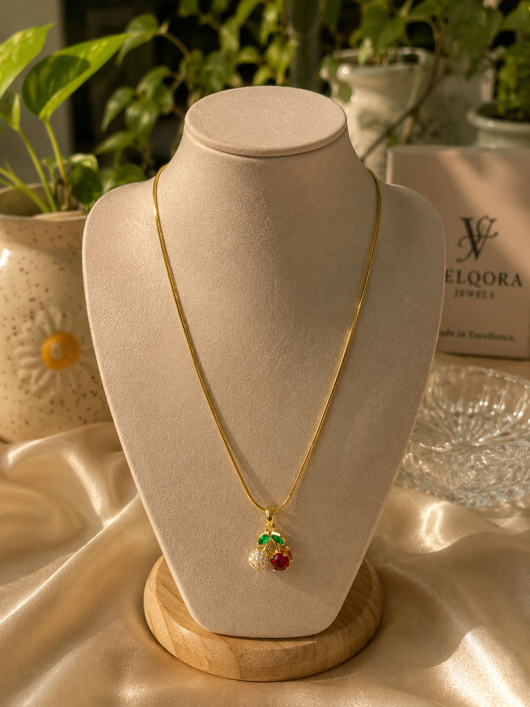 Cherry Charm Pendant chain  Necklace