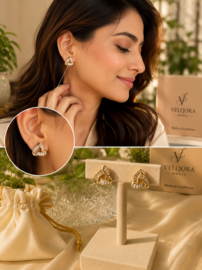 Infinity Twist Crystal Stud Earrings