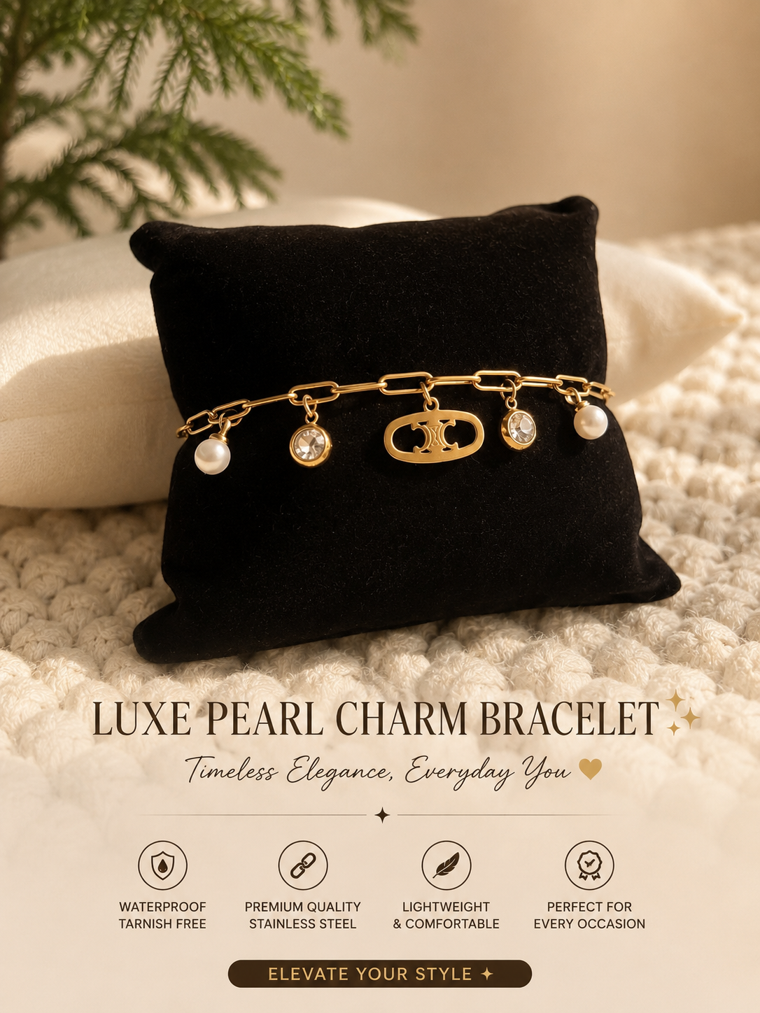 Celeste Pearl Charm Bracelet