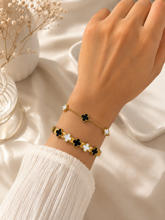 Golden Clover Chain & Kada Set