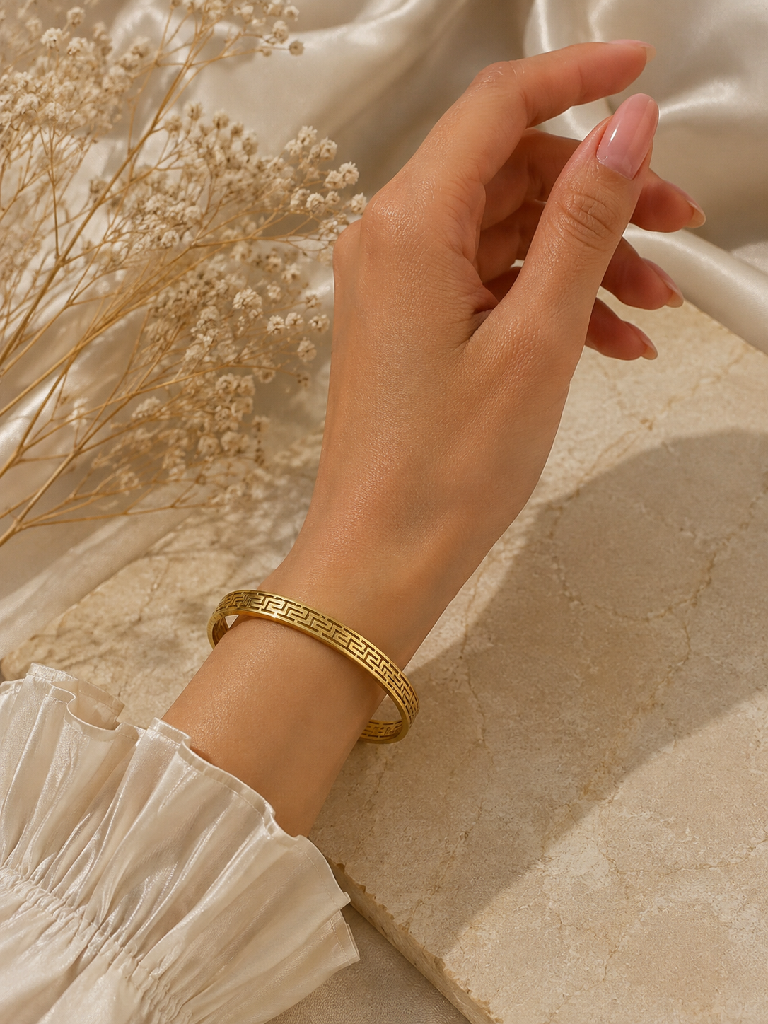 Greek Key Gold Bracelet